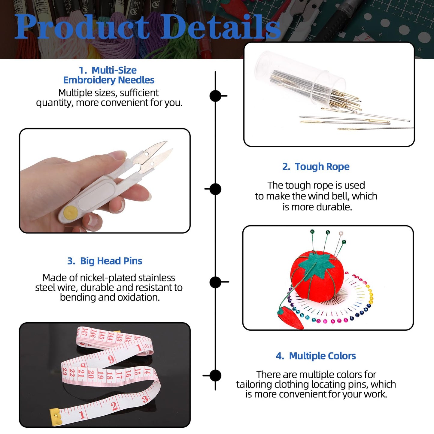 Glarks 210Pcs Embroidery Cross Stitching Punch Needle Kit, 100 Colors Threads Full Range of Embroidery Starter Kit Including Magic Embroidery Pen, Needles, Cross Stitch Tools Set for Beginners Adults