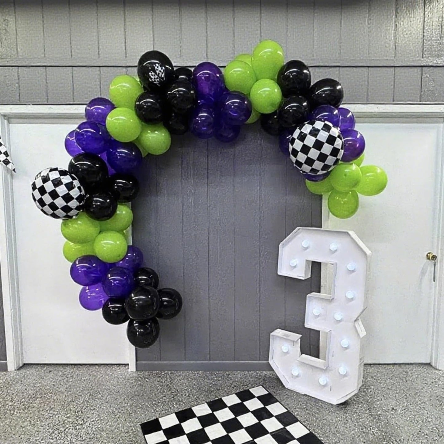 Purple Green Black Balloons, Monster Truck Balloon,12 Inch Green Dark Purple Balloons for Boys 3rd 4th 5th Boys Baby Shower Race Car Theme Truck Theme Birthday Party Decorations