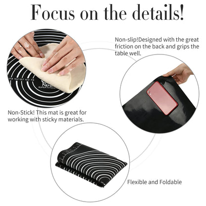 Super Kitchen Non-Slip Silicone Pastry Mat 28 x20 for Non Stick Baking Mats, Countertop Placemats, Dough Rolling, Kneading/Fondant/Pie Crust Pad