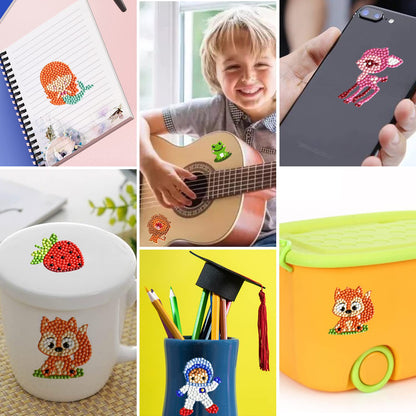 sinceroduct 80pcs Diamond Stickers for Kids - 5D DIY Gem Art Kits, Safe and Colorful Crafts for Girls, Boys, and Beginners