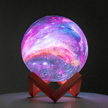 BRIGHTWORLD Moon Lamp Galaxy Lamp 5.9 inch 16 Colors LED 3D Moon Light, Remote & Touch Control Moon Night Light Gifts for Girls Boys Kids Women Birthday（Wooden Base）