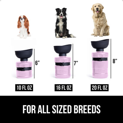 GORILLA GRIP Dog Water Bottle, Portable Water Bowl Dispenser for Dogs, 20 oz Leak Proof Pet Travel Squeeze Bottles, Food Grade Silicone, to Go Puppy Essentials, Hiking Camping Trip Accessories, Black