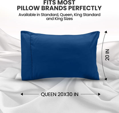 Utopia Bedding Queen Pillow Cases - Soft Brushed Microfiber - 2 Pack, Fade Resistant | 20 x 30 Inches, Dusk Blue