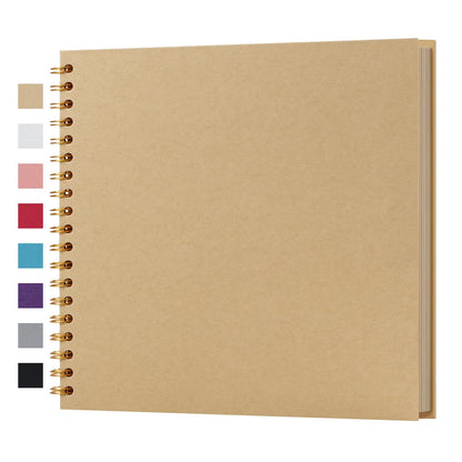 potricher 10 x 10 Inch DIY Scrapbook Album 40 Pages Hardcover Kraft Paper Scrap Book Photo Albums Memory Book for Wedding and Anniversary Family (Yellow, 10 Inch)