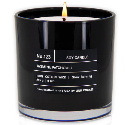 Lulu Candles | Jasmine Patchouli | Smells Floral & Earthy | Luxury Scented Soy Jar Candle | Hand Poured in The USA | Highly Scented Long Lasting (9 Oz.)