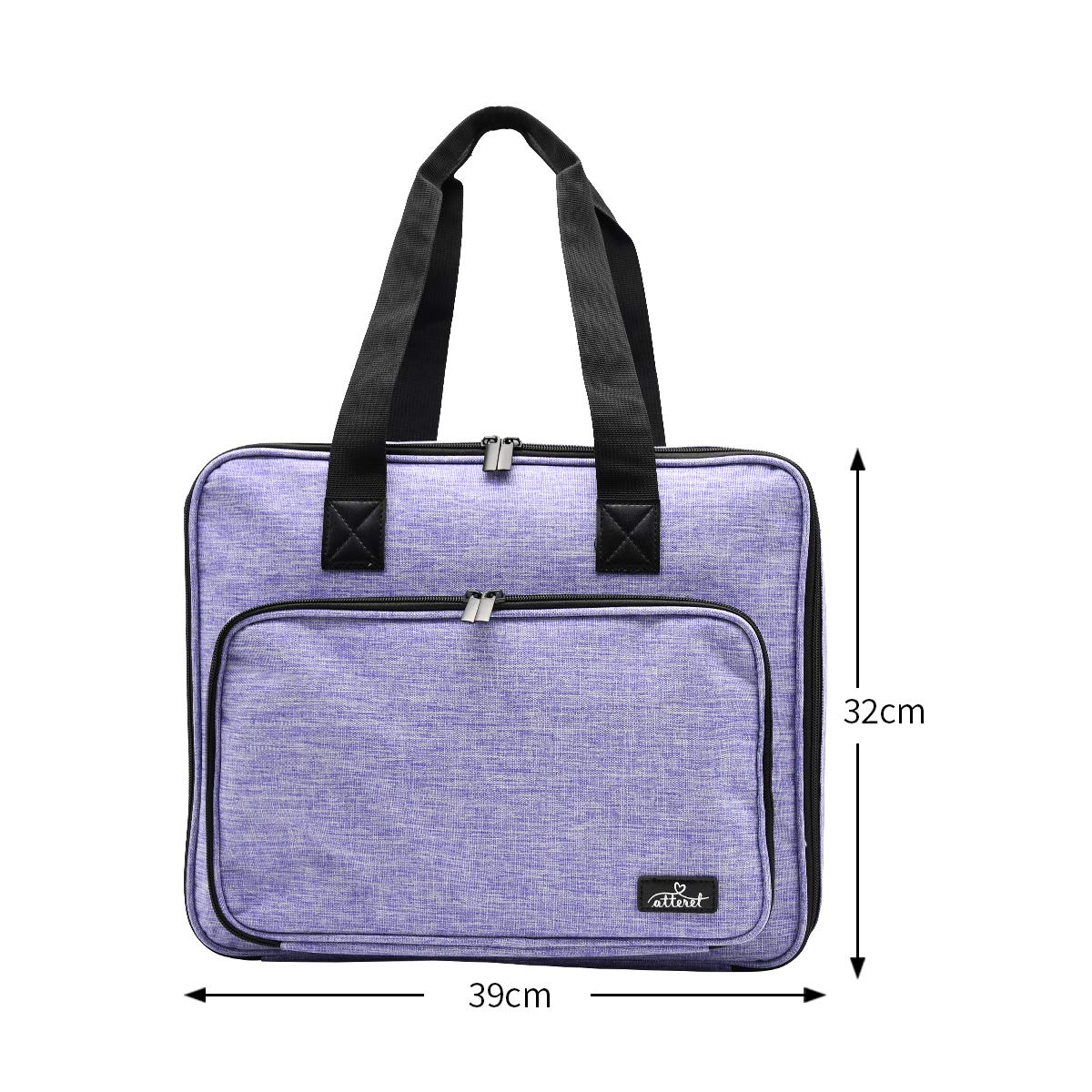 ATTERET Full Range Embroidery and Cross Stitch Starter Kit with Premium Storage Organizer Bag, Includes 99 DMC Coded Cotton Threads, 9 Metallic Floss, 3 Hoops, Needles, Scissors + More (Purple)