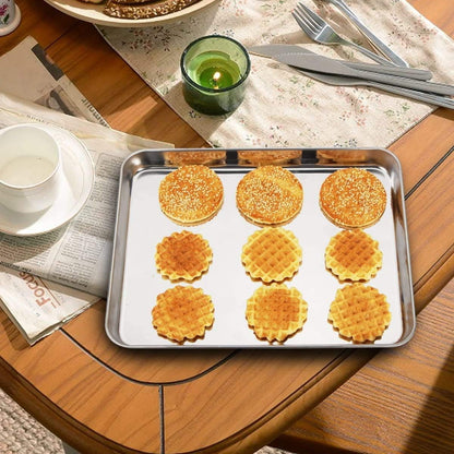 Wildone Baking Sheet Set - Stainless Steel Cookie Sheet with Cooling Racks | 2 Pans + 2 Racks, 12 x 10 x 1 Inch, Non-Toxic & Easy to Clean