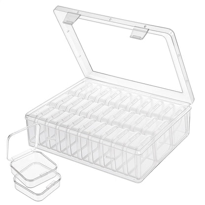 Bead Organizers with 30 Pcs Small Plastic Storage Cases Mini Clear Bead Storage Containers Transparent Boxes with Hinged Lid and Rectangle Clear Craft Supply Case