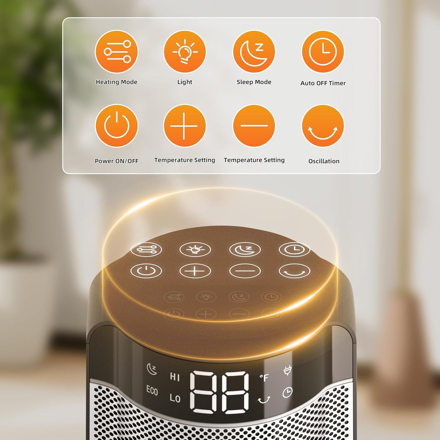 Space Heaters for Indoor Use Large Room, 70 ° Oscillation, Fast Heating Ceramic Electric with Digital Thermostat, Remote Control, 1-12H Timer, Overheat Protection, Safety Heater for Bedroom