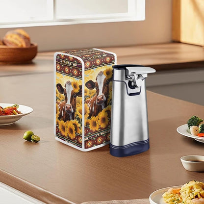 Electric Can Opener Cover, Kitchen Appliance Dust Protection, Machine Washable Can Covers - Aztec Sunflower