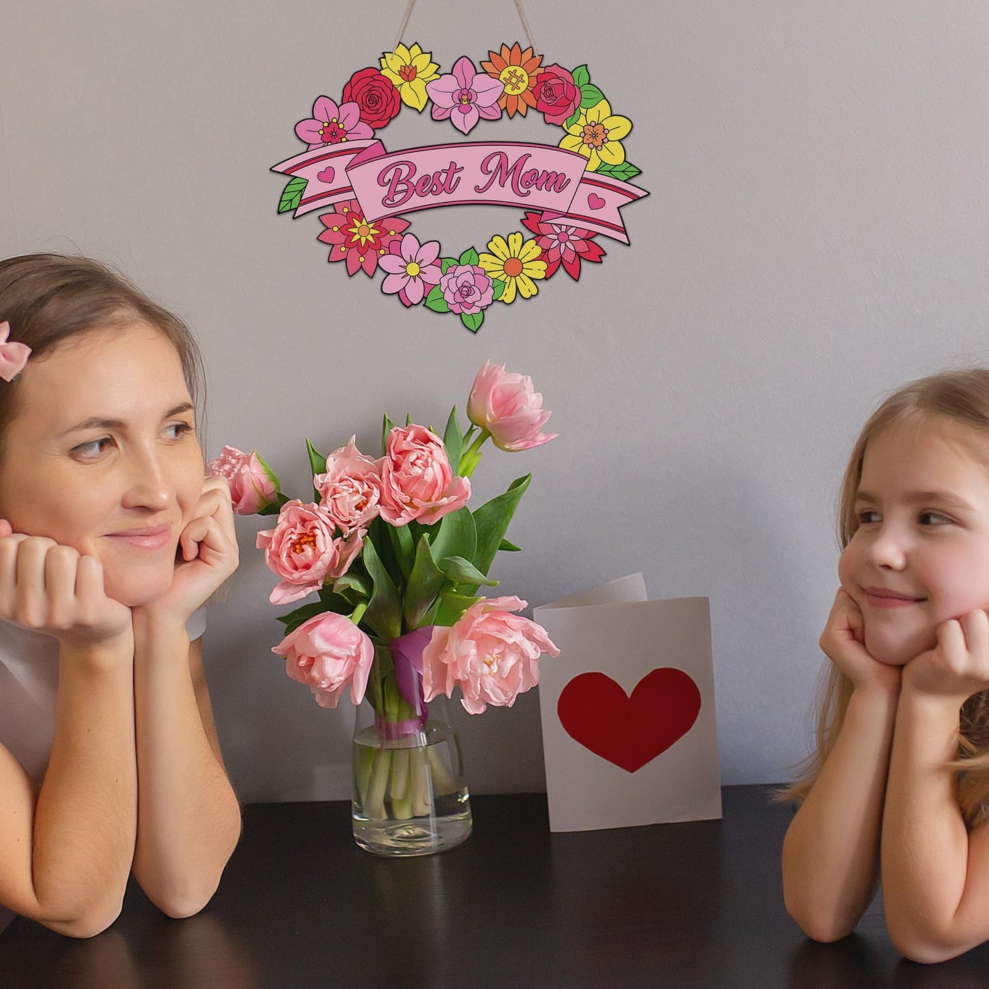 INCOK Mothers Day Crafts for Classroom - 24 Pcs DIY Wreath Flower Craft for Preschool Thank You Appreciation Gift for Mama Grandma School Kindergarten Daycare Holiday Art Crafts Supplies