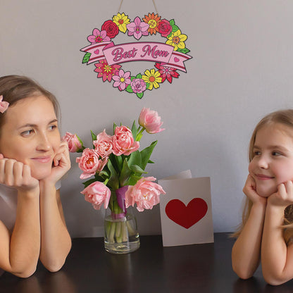 INCOK Mothers Day Crafts for Classroom - 24 Pcs DIY Wreath Flower Craft for Preschool Thank You Appreciation Gift for Mama Grandma School Kindergarten Daycare Holiday Art Crafts Supplies