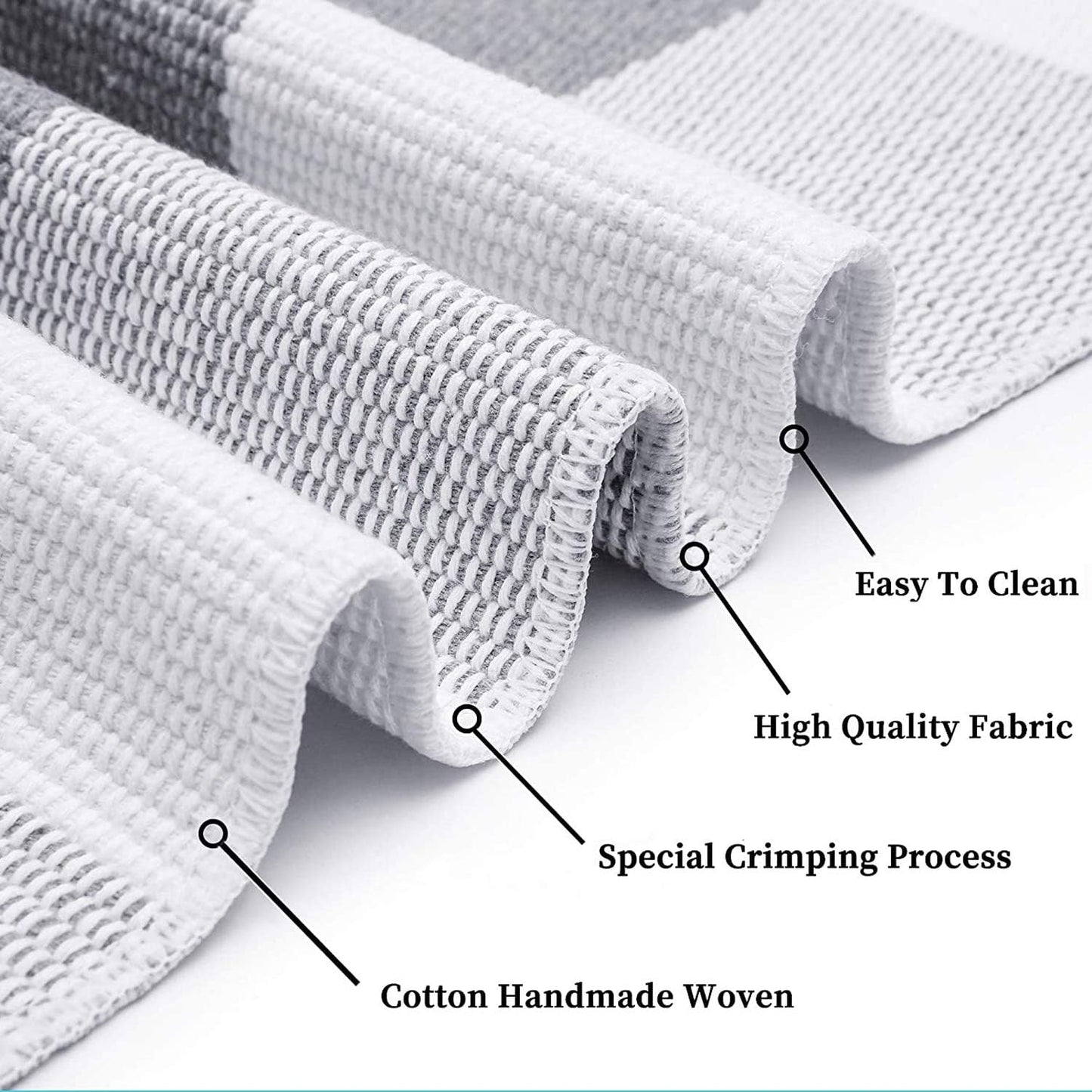 KOZYFLY Buffalo Plaid Rug 27.5x43 Inches, Grey and White Hand Woven Cotton Washable Indoor Rug