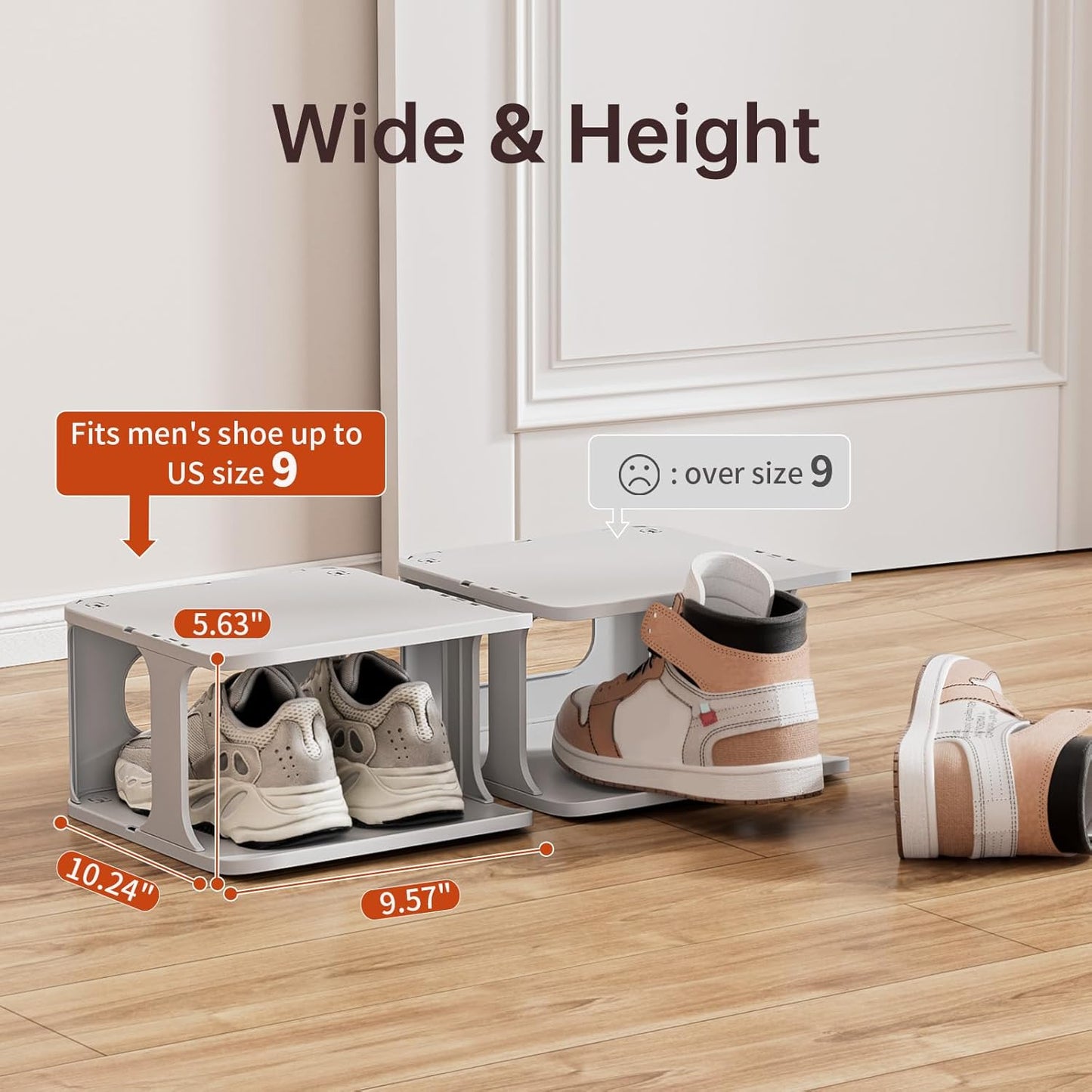 Closet Closet, HAIXIN Shoe Rack for - Stackable Shoe Organizer for Space-Saving Narrow Shoe Rack for Front Door
