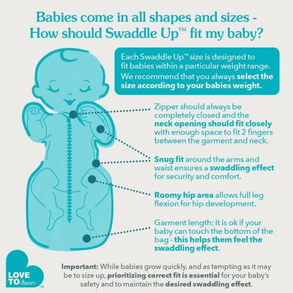 Love to Dream Swaddle UP, Baby Sleep Sack, Self-Soothing Swaddles for Newborns, Improves Sleep, Snug Fit Helps Calm Startle Reflex, New Born Essentials for Baby, Small 8-13lbs, Gray