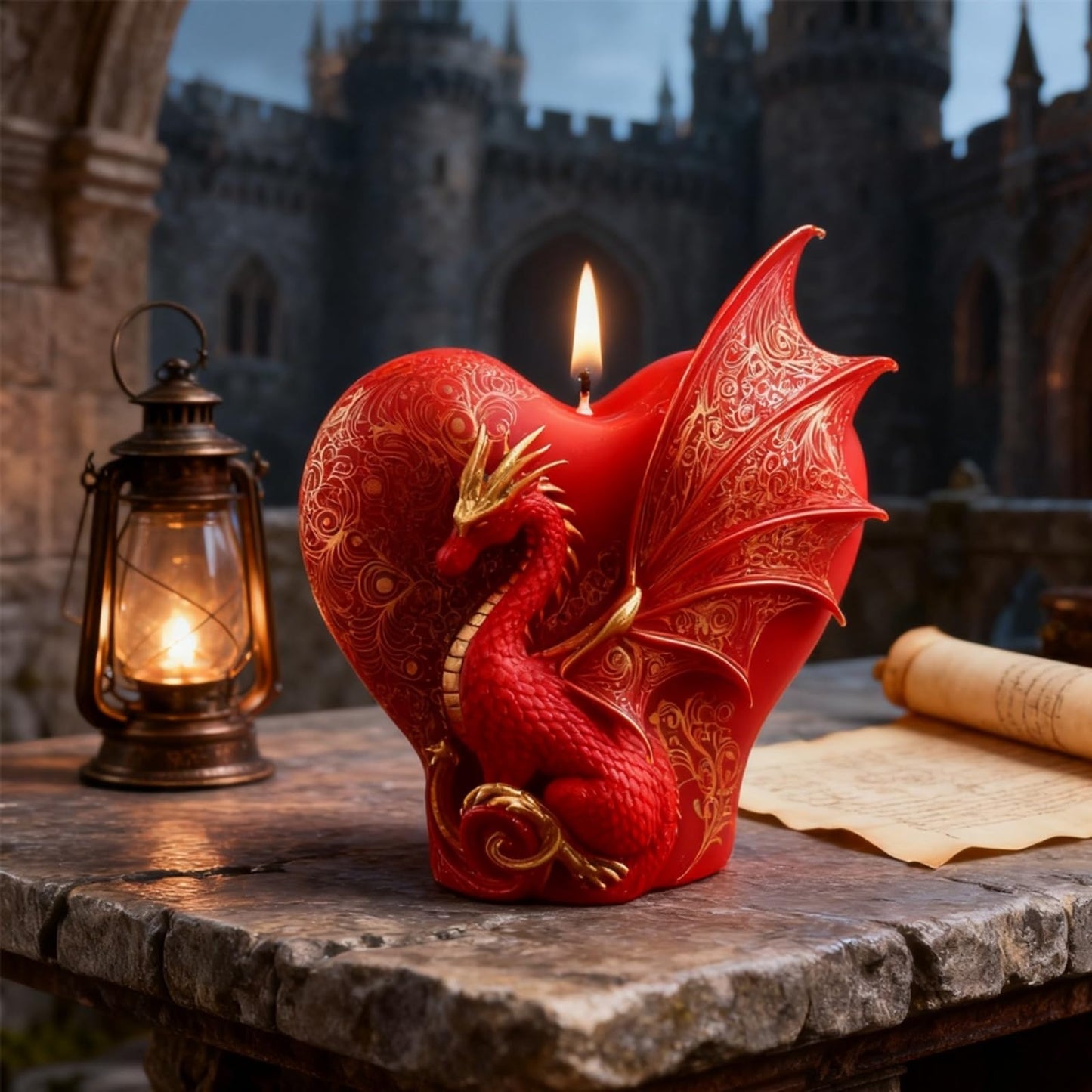 Dragon Candle Mold, 3D Heart Shape Animal Dinosaur Silicone Molds for Candle Making, Epoxy Resin Casting Molds for Handmade DIY Soap & Aromatherapy DIY Home Desk Decor