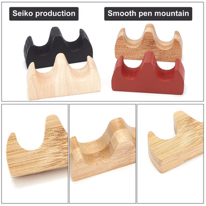 PH PandaHall 8pcs Painting Brush Rest Stand 4 Color Calligraphy Brush Holder Fire Shaped Wooden Writing Brush Rack Flat Weightpaper for Chinese New Year Writing Brushes Calligraphy Practice