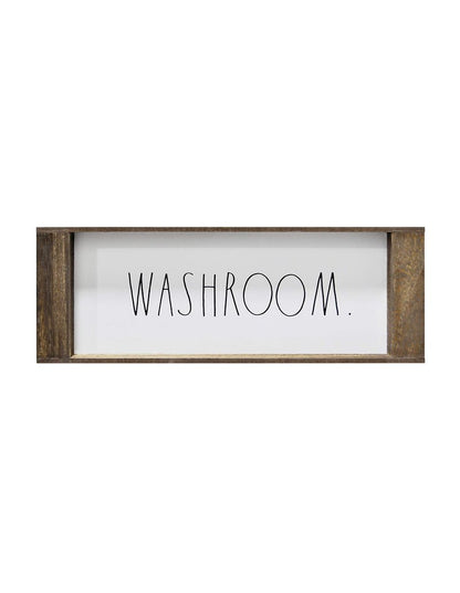 Rae Dunn Toilet Tank Tray - Decorative Wooden Over Toilet Bathroom Organizer Tray - Toilet Tank Topper for Storage and Organization of Toilet Paper, Hand Towel, Hand Soap, Candle, Tissue Box and More