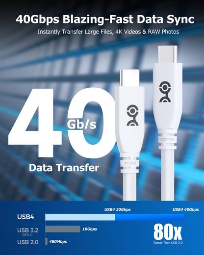 Cable Matters 40Gbps USB 4 Cable - 6.6ft, Supports Up to [8K@60Hz / 4K@240Hz Video, 240W Charging, 40Gbps Data Transfer] USB4 Cable, Black, Compatible with Thunderbolt 4, MacBook, XPS, Surface Pro