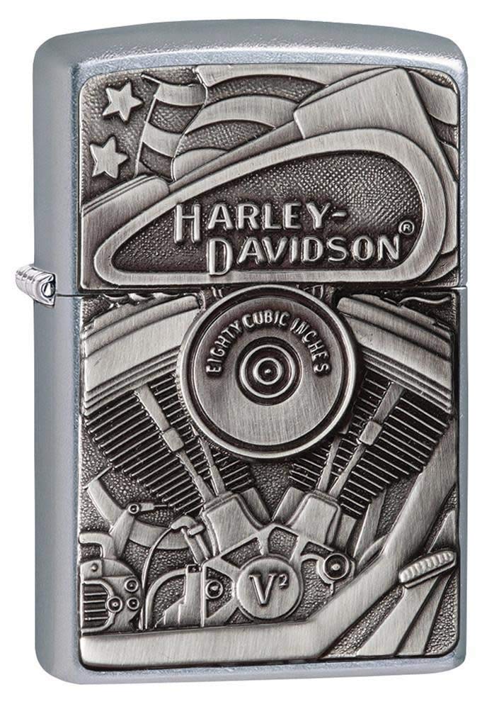 Zippo Harley-Davidson Motor Flag Emblem Street Chrome Pocket Lighter