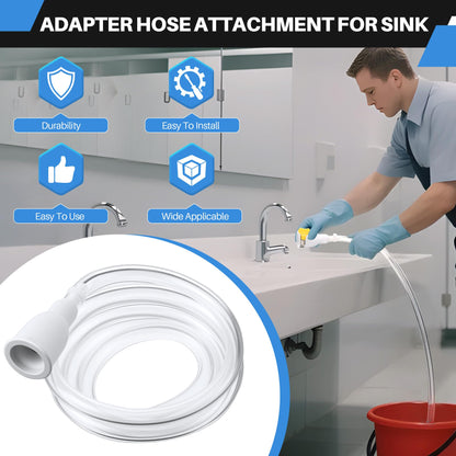 Frienda Faucet Hose Adapter for Sink, 6.1FT PVC Tube with Adjustable Faucet Connector, Hose Clamp & Zip Tie, Portable Water Transfer Accessories for Sink, Bucket, Outdoor Cleaning