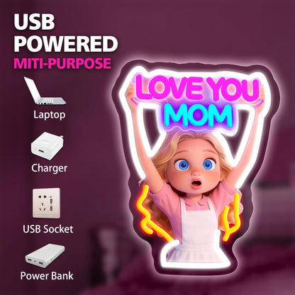 Gifts for Mom Birthday Neon Sign Mothers Day Decorations I Love You Mom Birthday Gifts from Daughter Moms Birthday Gift Ideas Mothers Day Gifts