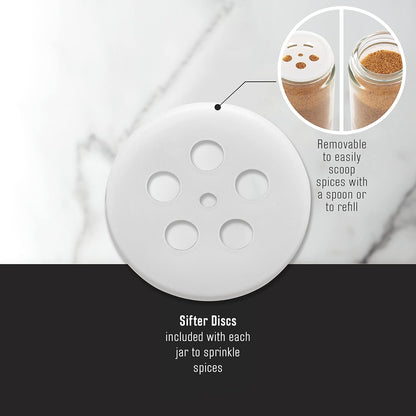 20 Countertop 5 Kamenstein Jar Heritage Revolving Spice Rack with Spices Included, Brushed Stainless Steel Rotating