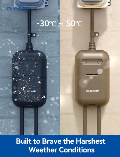 ELEGRP PQR20 Outdoor Smart Plug Waterproof IP66, WiFi Plug with 2 Individually Sockets, Compatible with Alexa & Google Assistant, Smart Outdoor Outlet for String Lights, UL Certified, 2 Pack, Black