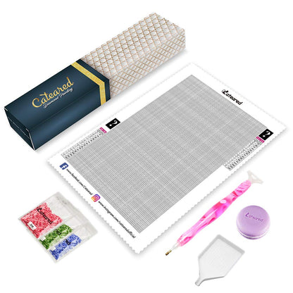 CATEARED Mystery Diamond Painting Kit for Adults, Unknown Picture 5D Diamond Art Kit with Full Accessories Paint by Numbers for DIY Craft Wall Decor (Square Drills,Random Size)