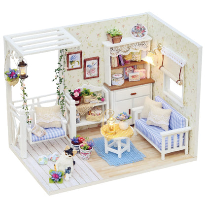 CUTEROOM DIY Miniature House Kit - Mini Craft Rooms for Adults with LED Lights, Realistic Mini Dollhouse Kit Building Model Kit, Creative Home Decor Gift- Kitten Diary