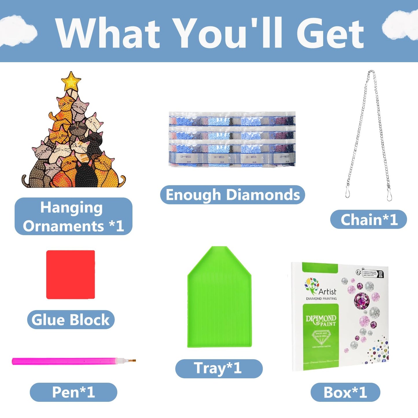 Cat Hanging Diamond Art Kits for Adults, Cat Diamond Painting Suncatchers, 5D Gem Art, Sun Catchers Indoor Window Acrylic DIY Crafts for Gift Home Decor