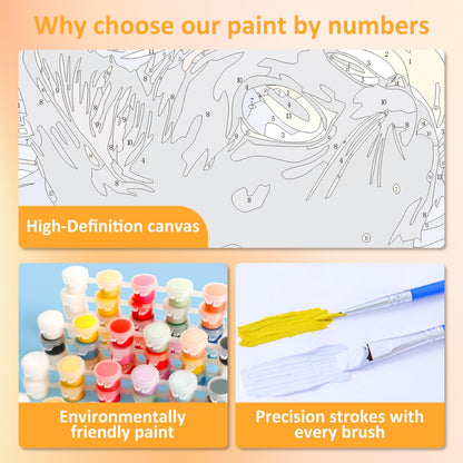 4 Pack Paint by Numbers Kit for Adults with Wooden Frames, Dragonfly Butterfly Bee Bettle Paint by Number for Adults Beginners, Paint by Numbers on Canvas Acrylic for Home Wall Art Decor 9.8x13.7 Inch