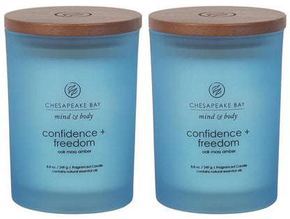 Chesapeake Bay Candle Scented Candles, Confidence + Freedom (Oak Moss Amber), Medium (2-Pack)