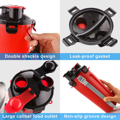 Dog Travel Water Bottle Collapsible Bowls, 2 in 1 Pet Food Container with Collapse Bowls, Outdoor Portable Water Bowls for Walking, Traveling, Camping and Hiking (Orange)