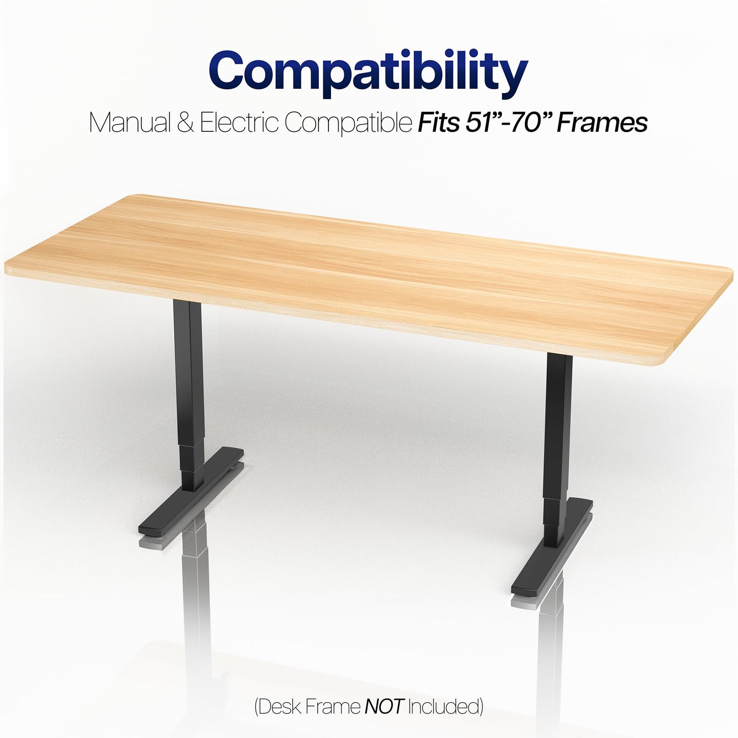 VIVO Light Wood Universal 71 x 30 inch Solid One-Piece Table Top for Standard and Sit to Stand Height Adjustable Home and Office Desk Frames, DESK-TOP71C