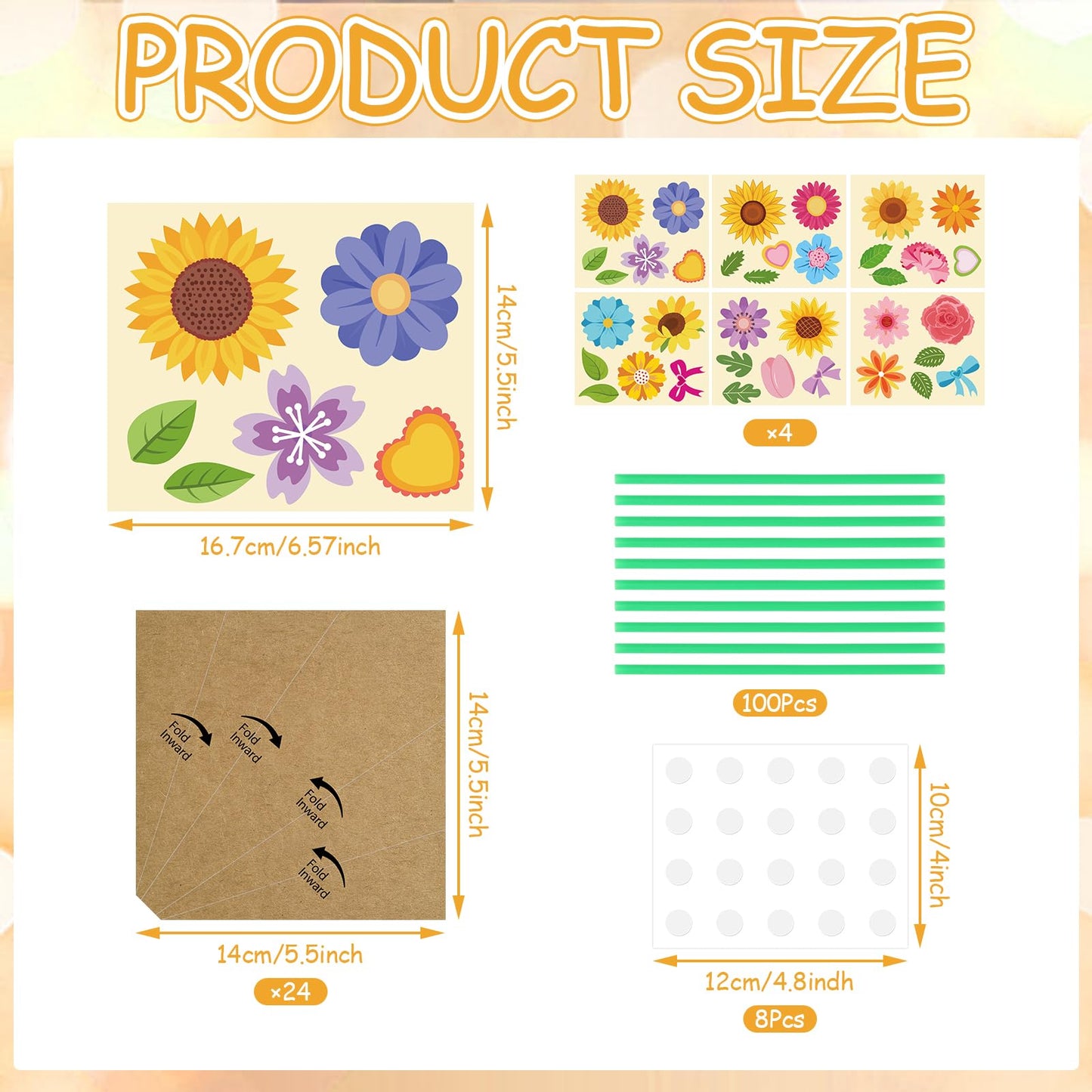 Nlicrst 24 Pcs Flower Bouquet Craft Kit- Make Your Own Flower Bouquets Paper Crafts for Mom, Home Fun DIY, Appreciation Handmade Gift for Mother's Day, Teacher, Birthday,Thankful (6 Styles)
