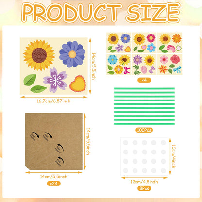 Nlicrst 24 Pcs Flower Bouquet Craft Kit- Make Your Own Flower Bouquets Paper Crafts for Mom, Home Fun DIY, Appreciation Handmade Gift for Mother's Day, Teacher, Birthday,Thankful (6 Styles)