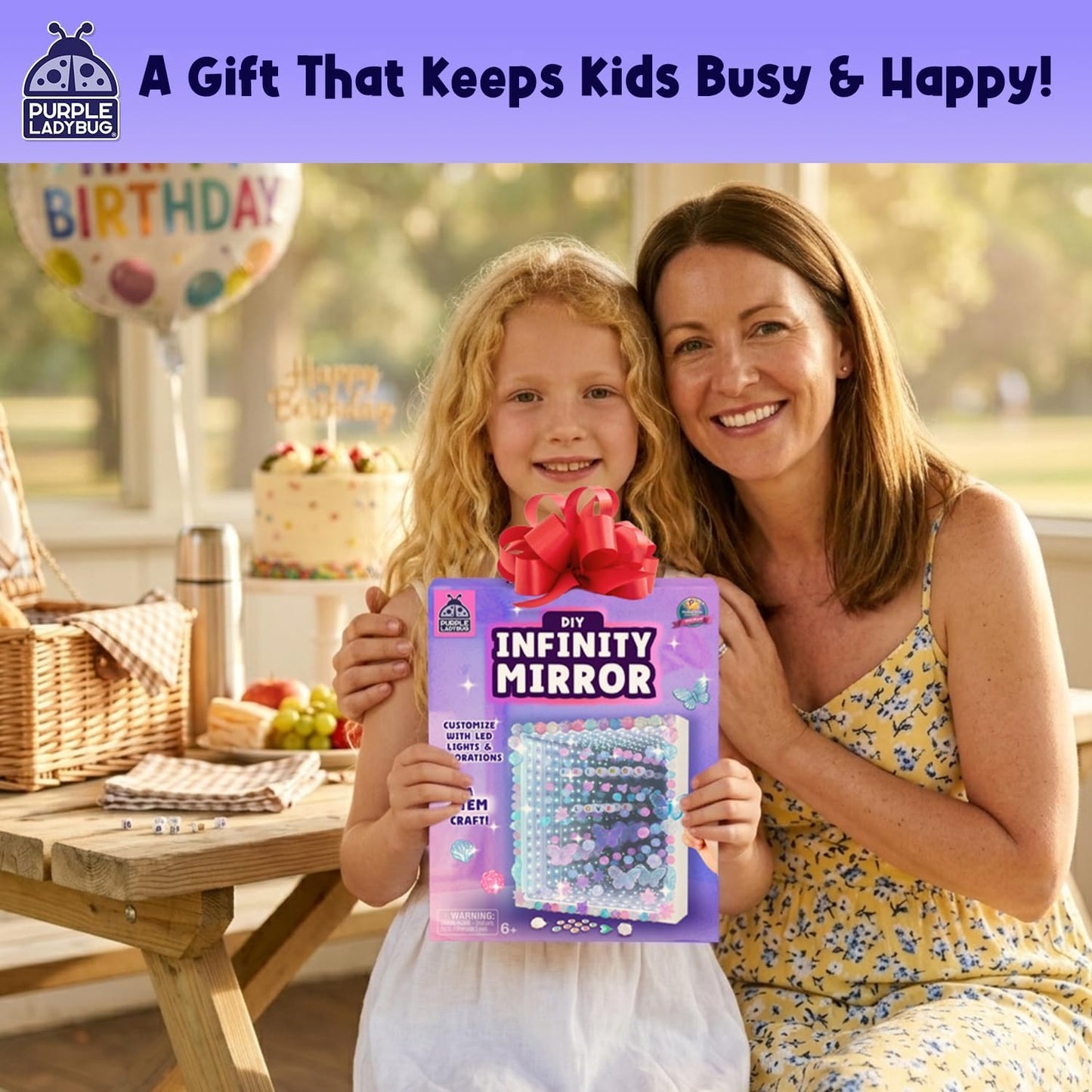 DIY Infinity Mirror Kit for Kids Age 6+ - Crafts for Girls 8-12 with Lights & Custom Letters - Creative10 Year Old Girl Birthday Gifts, Fun Gifts for 6 Year Old Girl, Creative Stem Toys for Ages 8-13