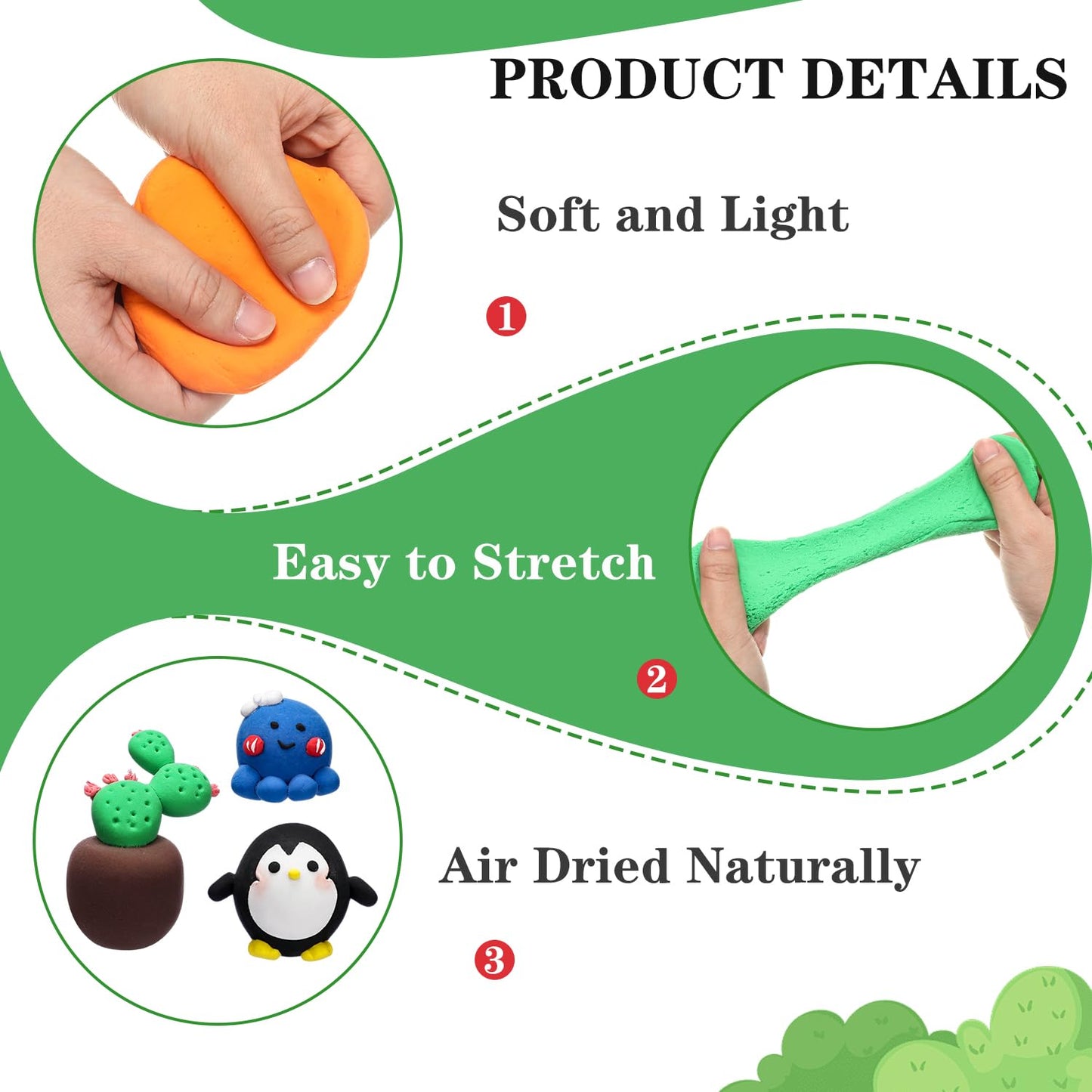 WinnerWhy 72 Pcs 38oz Air Dry Clay Modeling Magic Ultra Light Modeling Clay for Kids DIY for Sculpting Air Dry School Gift(Bright Color)