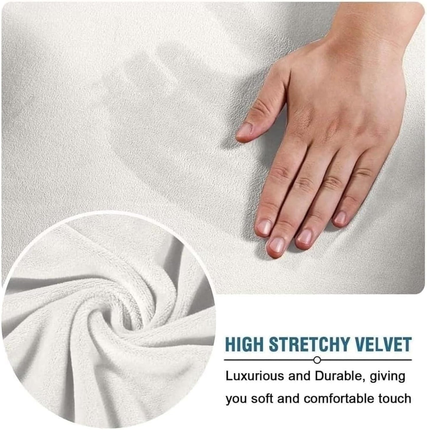 ZHUIYUAN Velvet Office Chair Slipcover with Arms, Cover for Vanity, Modern Office Computer Chair Protector, Stretch