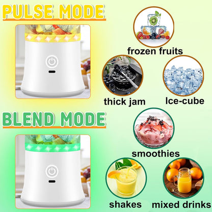 Portable Blender for Smoothies - 20 Oz Mini Glass Mixer with 6 Blades, USB Rechargeable