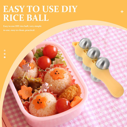 CALLARON Rice Baller Shakers - Stainless Steel Sushi Mold, Manual Rice Ball Maker Mold, Poratble DIY Sushi Prep Kit with Rice Spoon, RICE BALL MAKER Accessories for Kitchen Restaurant 7 x 2.5 inch