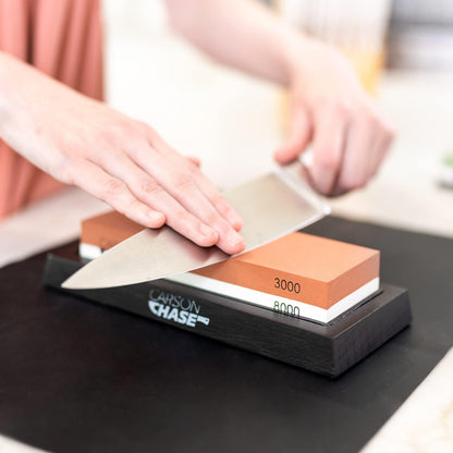 Professionally Complete Knife Sharpening Stone 15 Piece with Whetstone Bowl, Sharpener Kit for Knives, Premium 4 Side Grit Stones 400/1000 3000/8000, Honing Guide, Flattening Set, Holder, Gloves, Mat