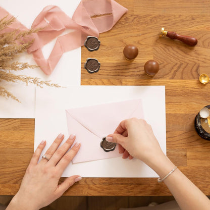 Wax Seal Stickers for Envelope Seals, 100pc Chocolate Brown Self-Adhesive Wax Stamp Stickers for Wedding lnvitations, Cards Envelopes Seal