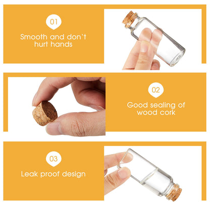 Patelai 24 Pcs Small Glass Jars with Cork Lids, Mini Potion Bottles Bulk Tiny Wishing Vial Spell Jars for DIY Art Crafts Gift Father's Day Graduation Wedding Birthday Party Favors (40ml/1.3oz)