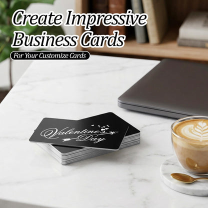 300 Pack Black Aluminum Metal Business Cards Blanks | 3.38” x 2.12” x 0.008” Laser Engraving Blanks | Premium Anodized Aluminum Name Cards for Laser Engraving, CNC, DIY Gifts, VIP & Membership Card