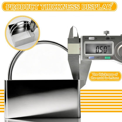 4 Pieces Square Cookie Cutters - 2inch, 2.25inch, 2.75inch, 3.15inch Stainless Steel Biscuit Cutter with Handle and Big Ring, Professional Baking Dough Cutter Tools for Cakes, Sandwiches