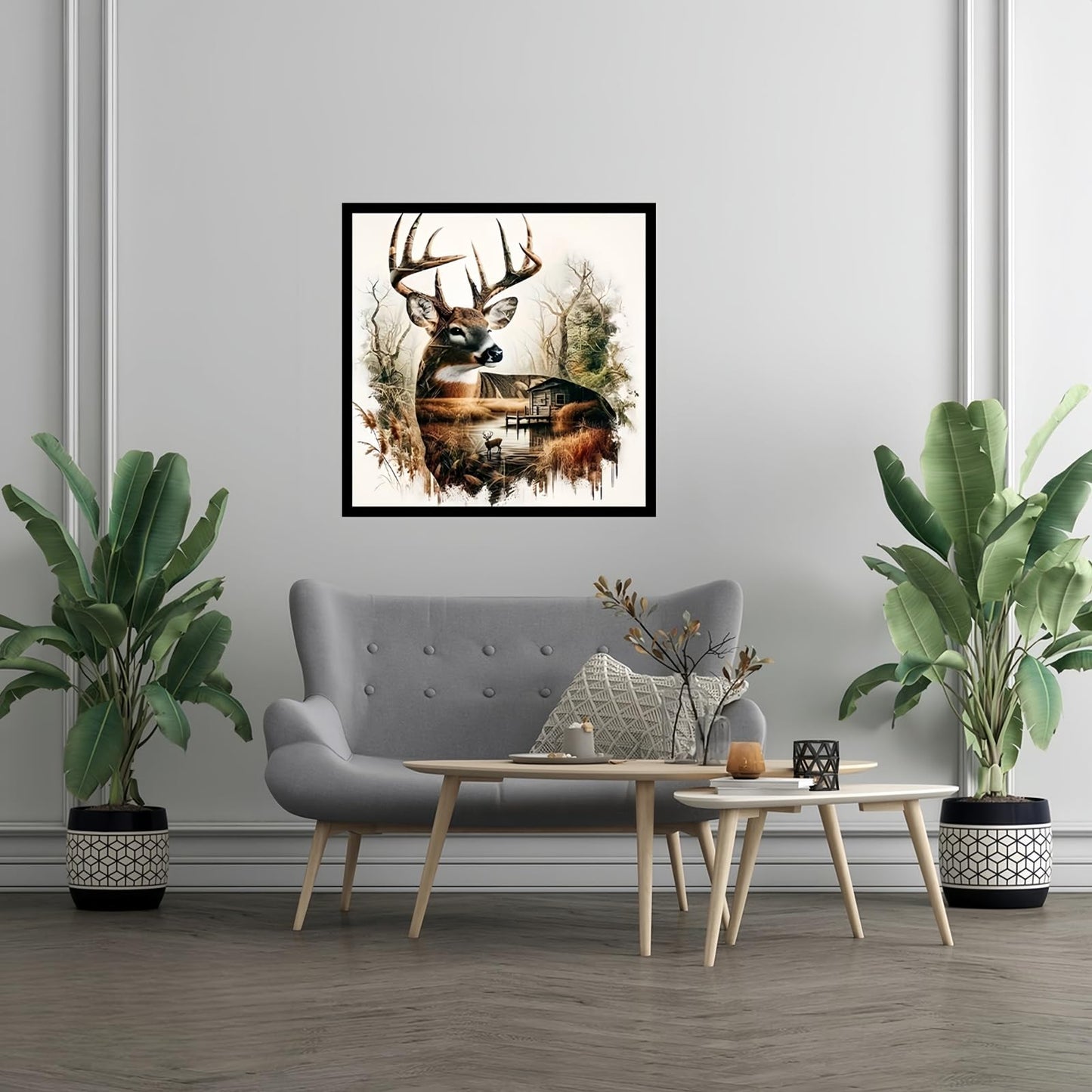 JYXSJYYD 5D DIY Deer Diamond Art Kits for Adults,Diamond Paintings Kits for Beginners,Paint By Diamonds Dot Full Drill Gem Art Crafts,Home Wall Decoration 13.8x13.8 Inches.