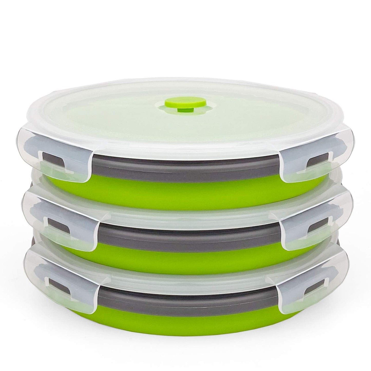 CARTINTS 1200ml Large Collapsible Food Containers Silicone Lunch Containers Silicone Leftover Food Containers, Ideal for Camping Travel, 3Pack