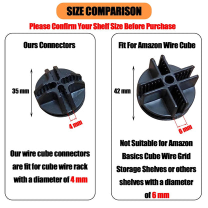 HOWDIA 3.6 cm ABS Plastic Wire Cube Connectors - 50 Pack - Quick Snap-On Fit for Small Animal Playpen